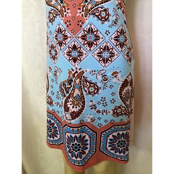 Clover Canyon Dress Sleeveless Paisley Floral Rust Blue Round Neck A Lin… - Picture 4 of 5